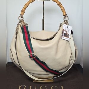 Gucci calf skin leather/Bamboo 2-Way Handbag excellent condition Vintage 2000s